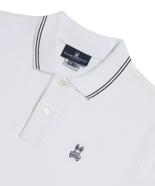 Psycho Bunny Mens Logan Polo White B6K136S1PC-100