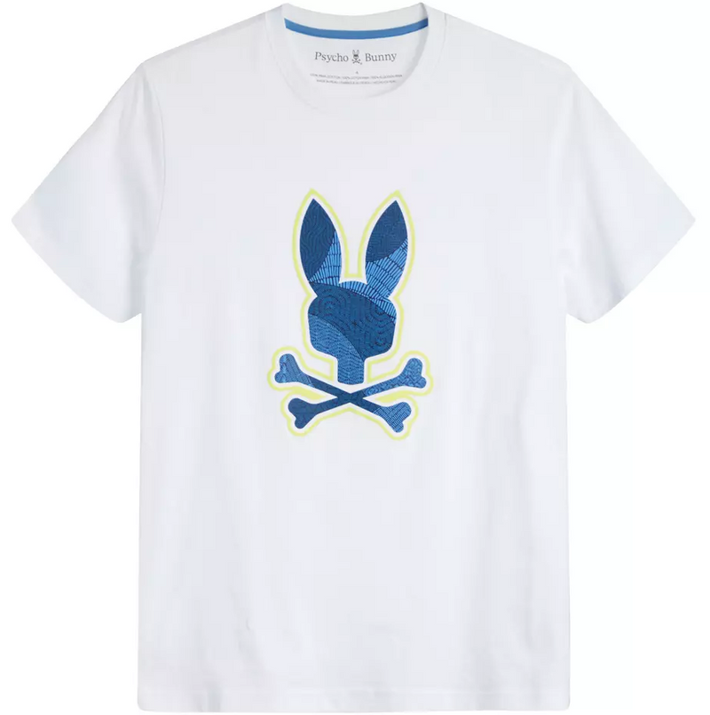 Psycho Bunny Lenox Graphic Tee White B6U174B2TS-100