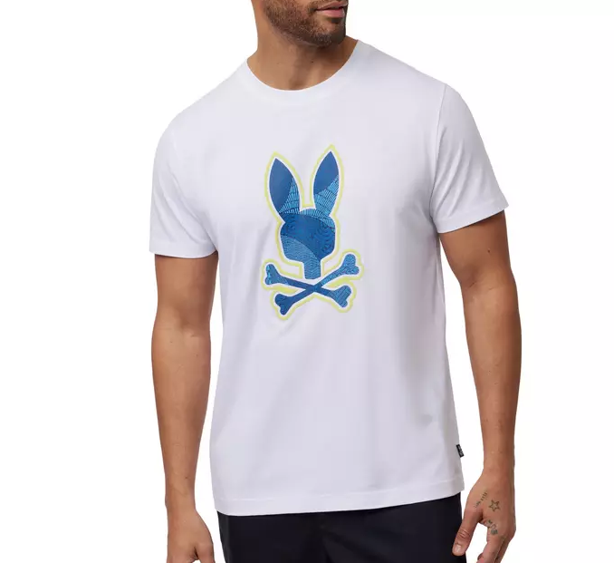 Psycho Bunny Lenox Graphic Tee White B6U174B2TS-100