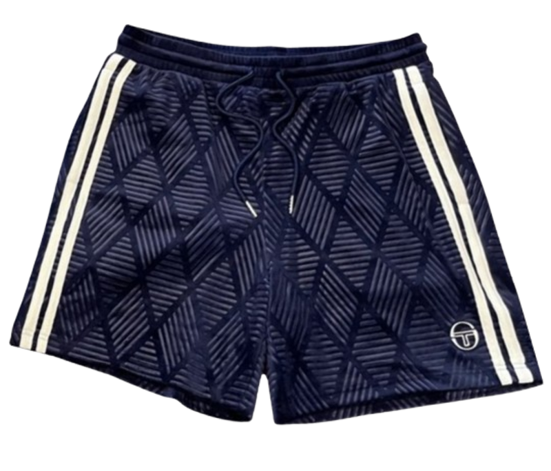 Sergio Tacchini Debossed Velour Short Maritime Blue STS24M50872-225