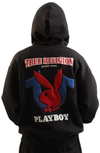 True Religion PB X TR Raw Edge Fleece Zip Up Jet Black 109410C