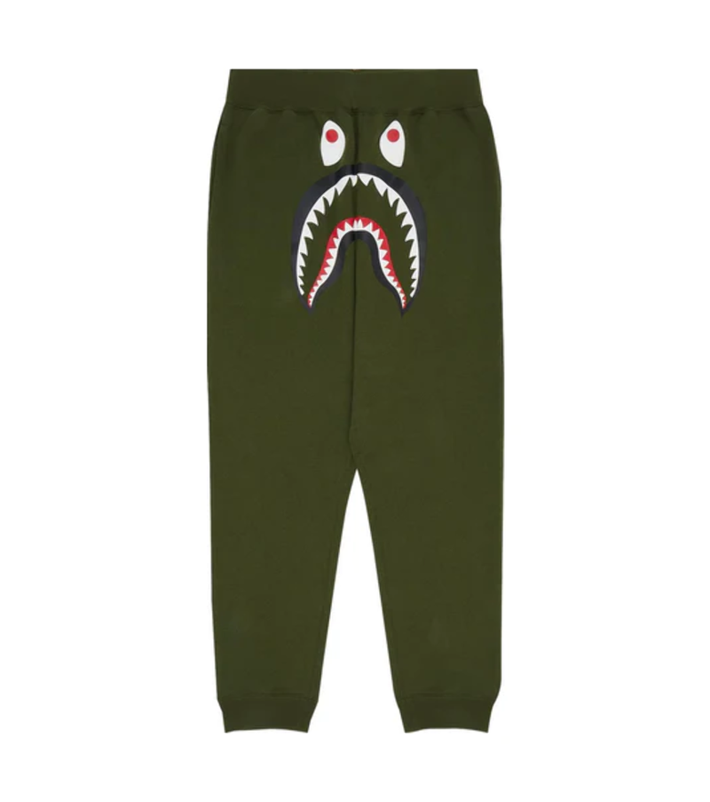 Bape Shark Sweat Pants Olive 001PTH801014MOLD