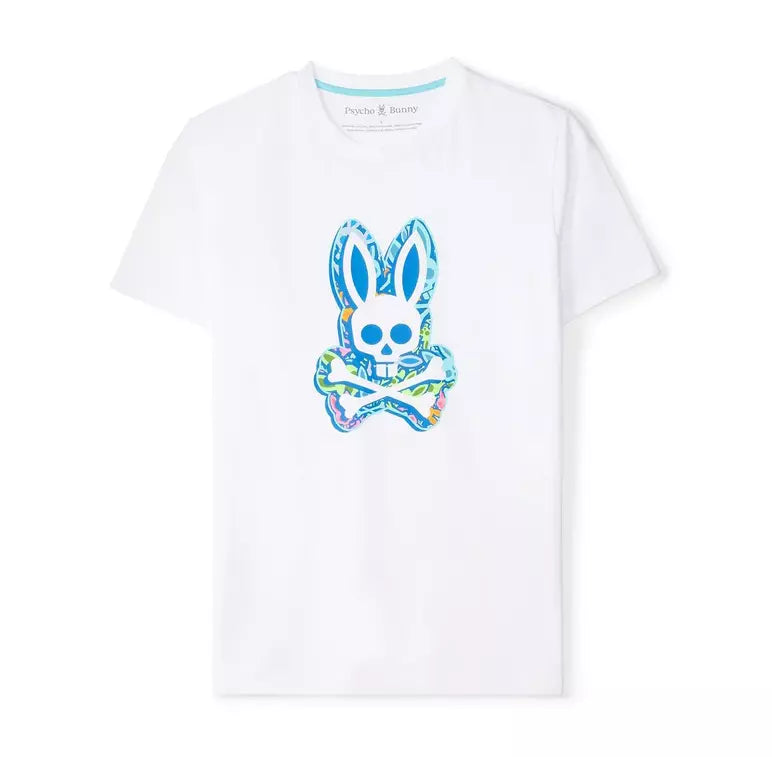 Psycho Bunny Clifton Graphic Tee White B6U430C200-100