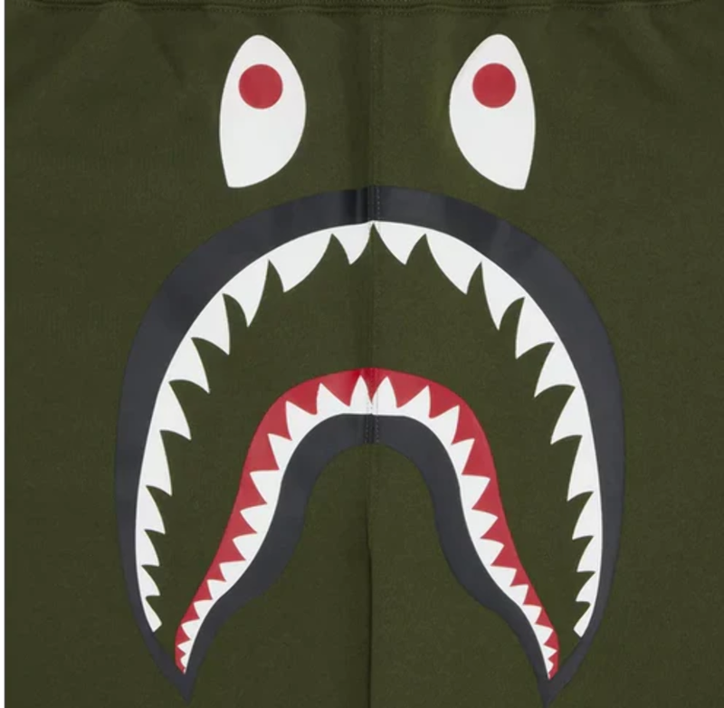 Bape Shark Sweat Pants Olive 001PTH801014MOLD