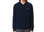 Lacoste Men's Cotton V-Neck Sweater Navy Blue AH1951-51-166